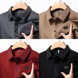 High quality long sleeved men's polo shirt