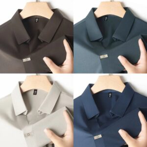 silk comfortable casual solid color men's shirt