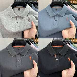 100% pure cotton men's short sleeved polo T-shirt
