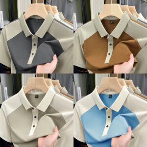 Light luxury brand men's short sleeved polo T-shirt