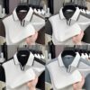 Fashion personality color blocked men's short sleeve polo T-shirt