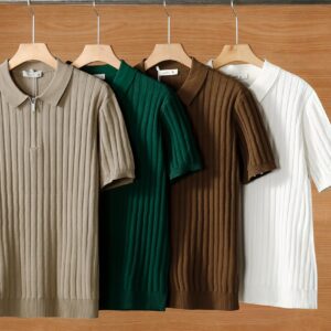 Half zip short sleeved polo T-shirt