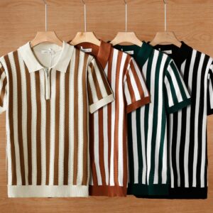 Polo collar shirt for men short sleeved